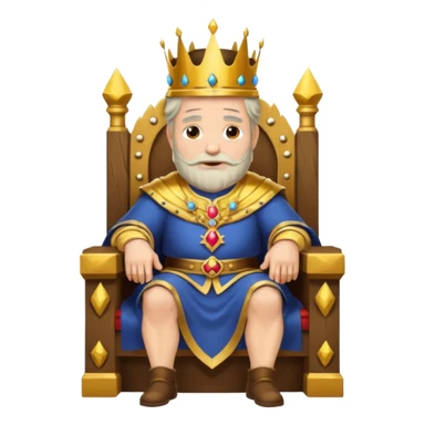 old king sitting on throne sticker
