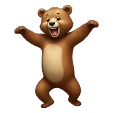 Happy bear dancing sticker