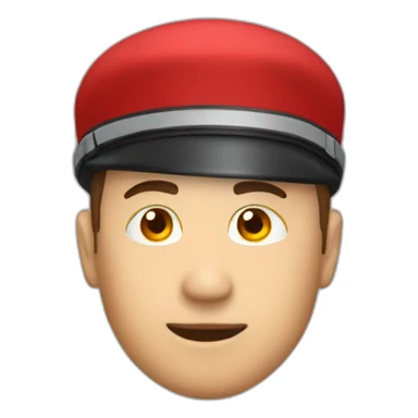 red parachutist beret with head emojis sign sticker