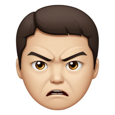 Angry face with "씨발" on mouth sticker