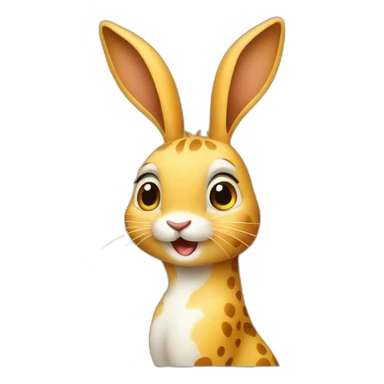 lapin sur girafe sticker