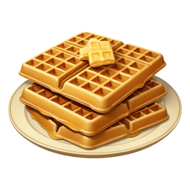 Realistic Waffles in a plate sticker