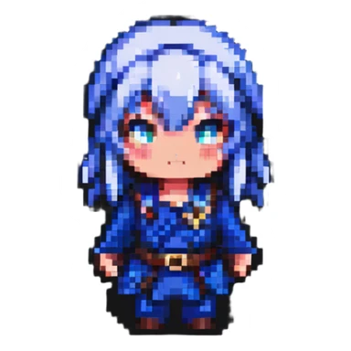 anime character in pixel art style sticker