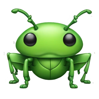 green bug kawaii thinking sticker