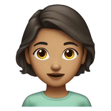 Girl with tan skin and dark brown hair rolling her eyes sticker