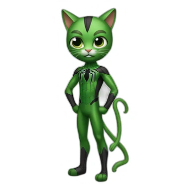 Green Spider-Man as a cat sticker