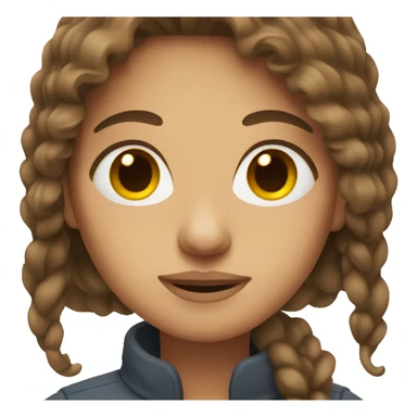 Woman with brown hair and middle part sticker