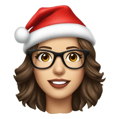 Kate Beckinsale with glasses  and santa hat sticker