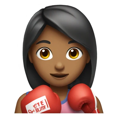 girl holding boxing gloves  sticker