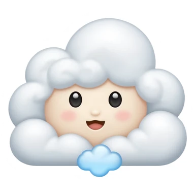 cute cloud breathing in sticker
