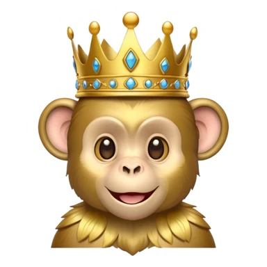 Monkey with crown sticker