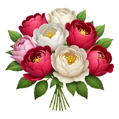Bouquet de pivoines multicouleurs  sticker