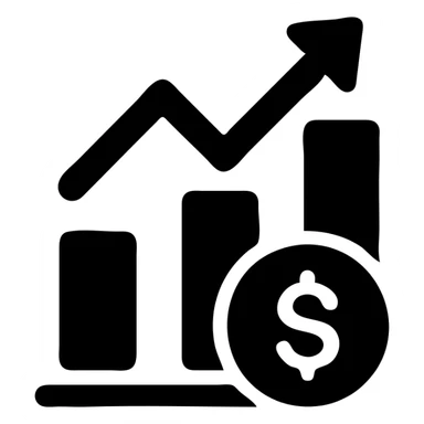 Money savings chart showing growth sticker