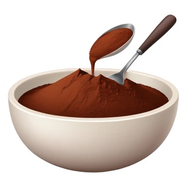 white bowl filled with cocoa powder, simple, clear sticker