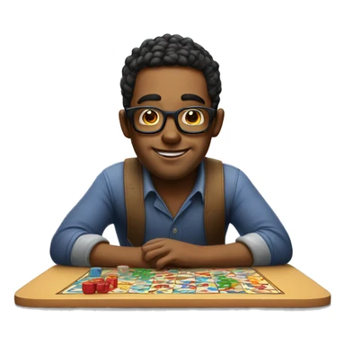 Nerdy guy playing board games sticker