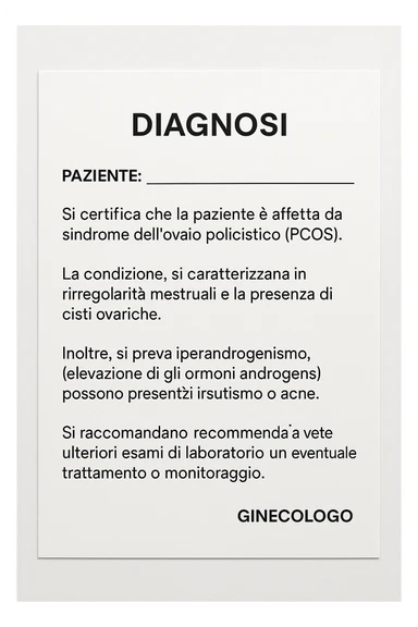 Diagnosi di PCOS data dal ginecologo in italiano sticker