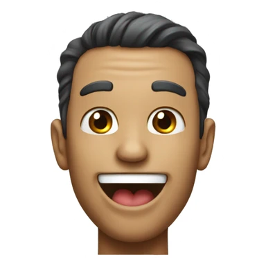 man smiling with long tongue sticker