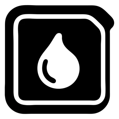 A sauce in a small square packaging sticker