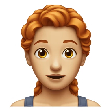 Redhead with dumb look on her face sticker