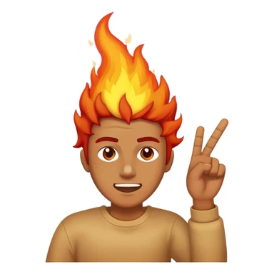 Person with fire head dabbing sticker