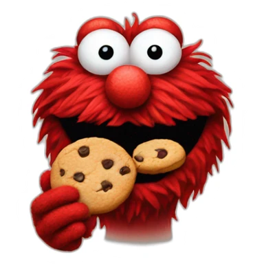 Red Muppet eating cookie sticker