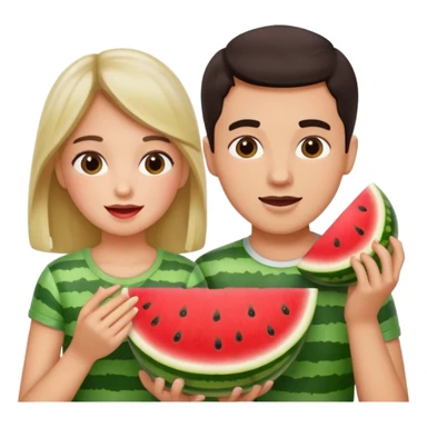 Couple eating Watermelon  sticker