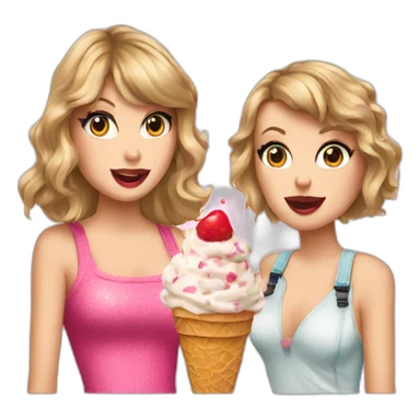 Taylor swift and cat with ice cream sticker