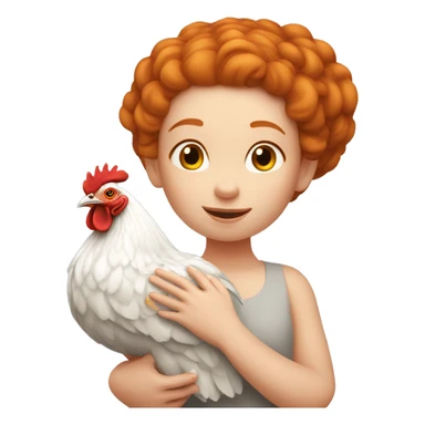 Ginger girl with a brahma hen sticker