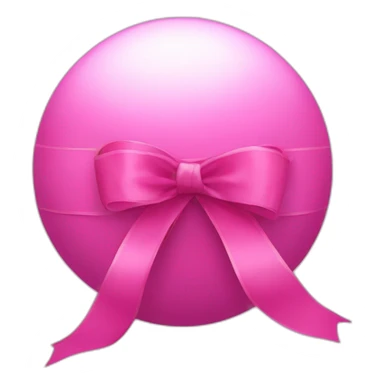 pink ball with big ribbon sticker