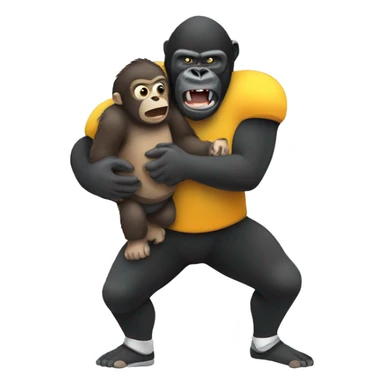 A small football player being held by a gorilla  sticker