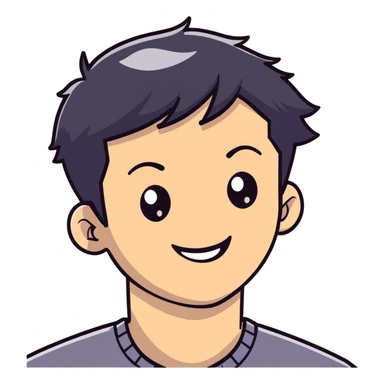 Short black haired male winking with a big smile, young man with short black hair winking one eye and smiling happily sticker