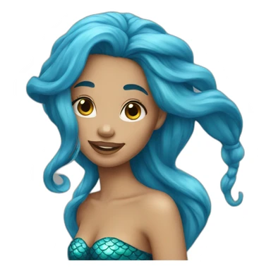 Mermaid with blue hair sticker