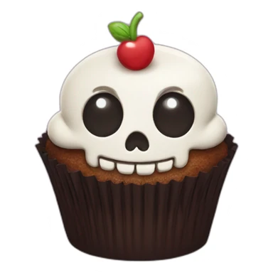 Happy skull cupcake sticker