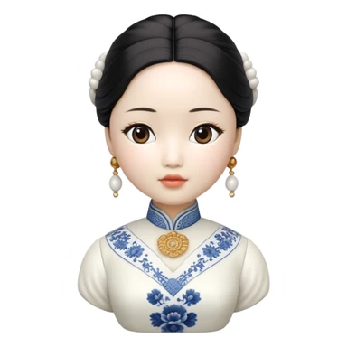 Asian woman doll sticker