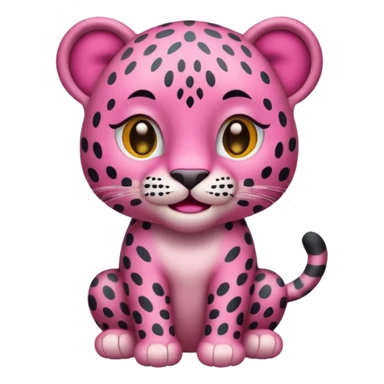 Emoji leopardo rosa cuerpo entero de lado y más realista de cuerpo completo sticker
