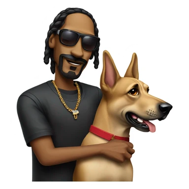 Snoop dog the rapper with a German Shepard mile high club sticker