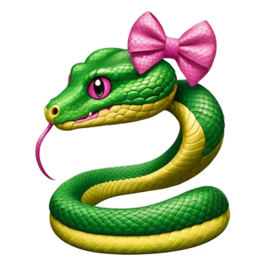 one snake with pookie bow on head  sticker