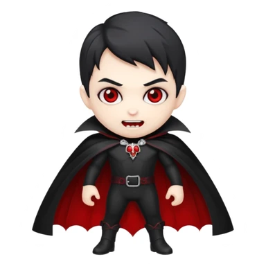 elegant vampire, chibi full body sticker