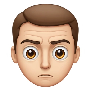 Confused face with furrowed brow and raised eyebrow sticker