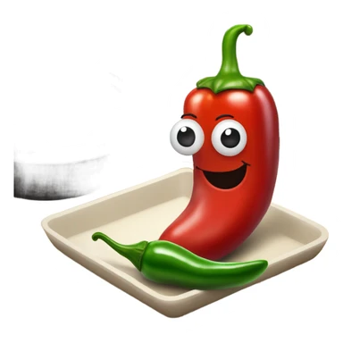 a smiling chili with hotpot sticker