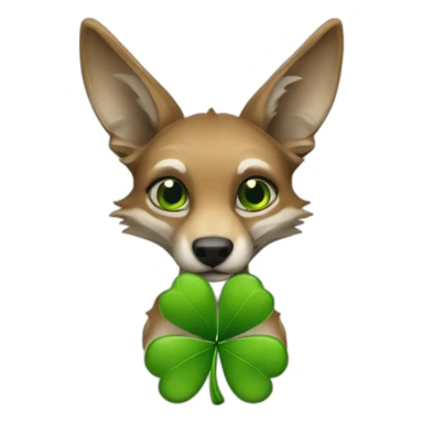 Jackal holding lucky clover sticker