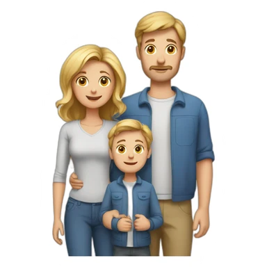 European Family with mum and dad and three boys sticker