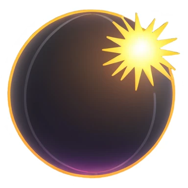 realistic sun without face, just a glowing orb with rays sticker