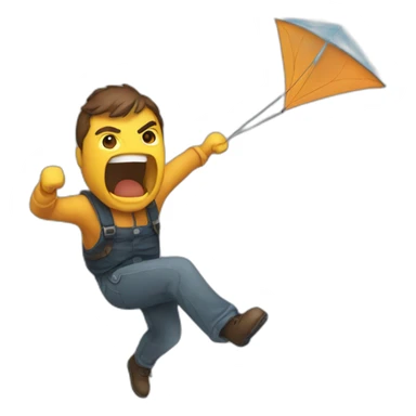 angry frontend developer flying a kite sticker