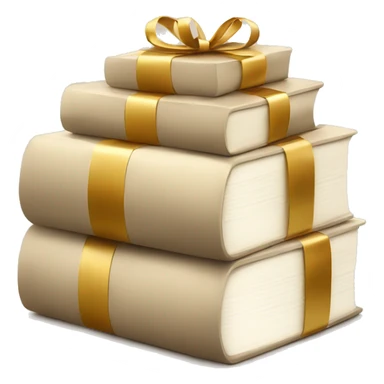 a stack of beautiful beige books with a gift sticker