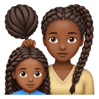 Black girl getting her hair braided sticker