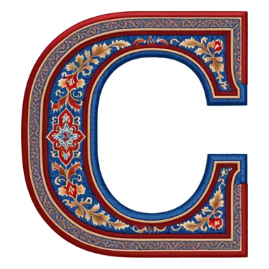  letter c made out of persian carpet texture sticker