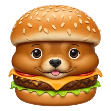 Dog in burger sticker