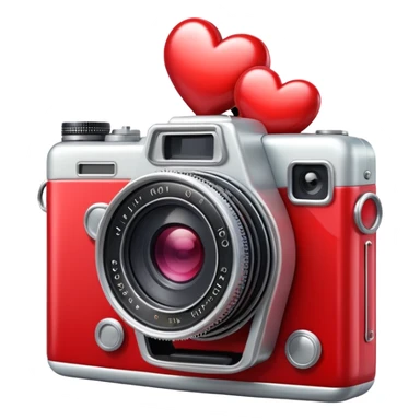 Retro camera with heart  sticker