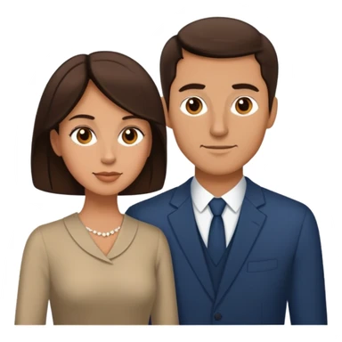 Short brunette wife next to tall husband sticker